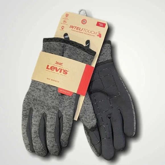 Levi's Intelitouch Knit Men Gloves Heat Retention - Picture 1 of 9